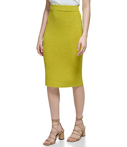 Calvin Klein Ribbed Sweater Knit Coordinating Pencil Skirt