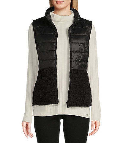 Calvin Klein Sherpa Trim High Neck Vest