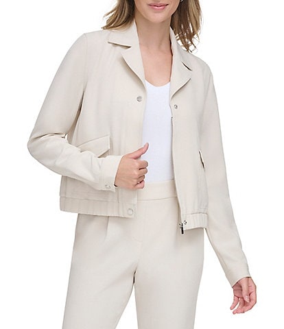 Calvin Klein Single Breasted Notch Lapel Long Sleeve Flap Pocket Jacket