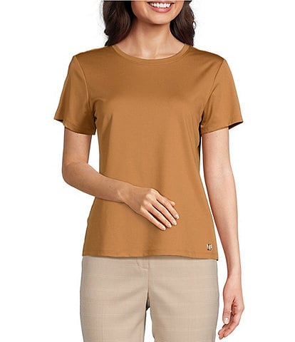 Calvin Klein Solid Crew Neck Short Sleeve Relaxed Shirt