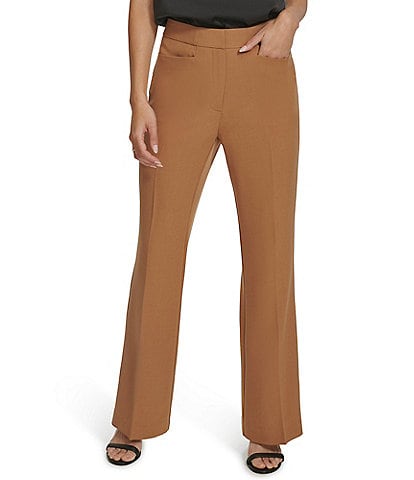 Calvin Klein Stretch Pleat Front Wide Leg Pant