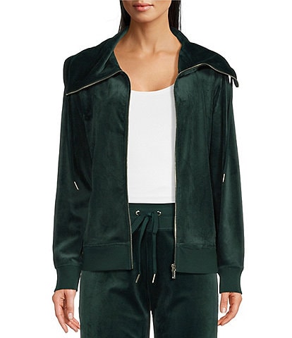 Calvin Klein Velour Funnel Neck Zip-Up Jacket