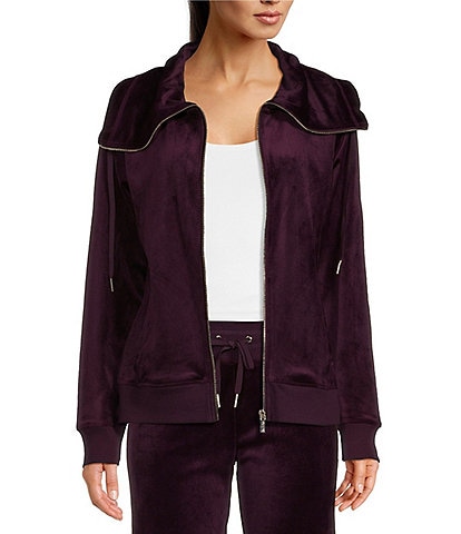 Calvin Klein Velour Funnel Neck Zip-Up Jacket