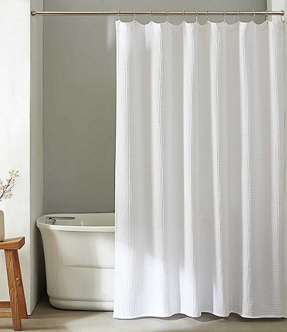 Calvin Klein Waffle Solid Textured Shower Curtain
