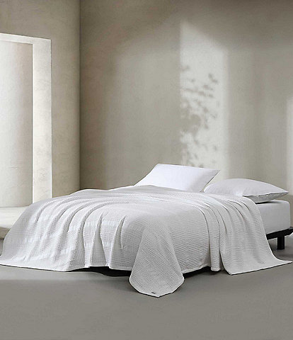 Calvin Klein Waffle Stripe Cotton Bed Blanket