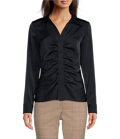 Calvin Klein Long Sleeve Top | Button Polo Front Dillard\'s
