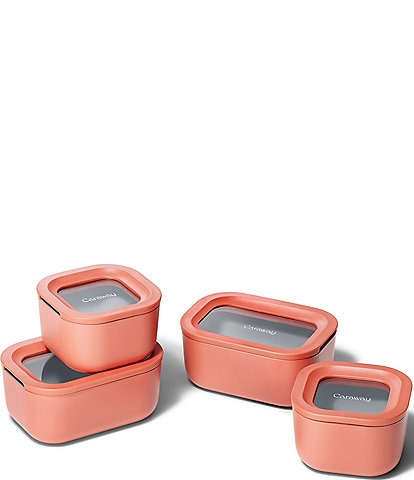 Caraway Mini Ceramic-Coated Glass Food Storage Set
