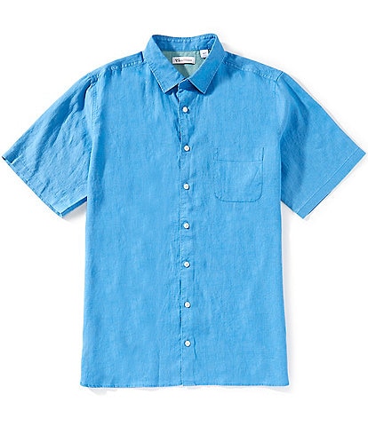 Caribbean Big & Tall Linen Short Sleeve Woven Shirt