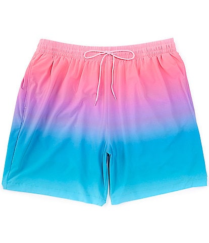 Caribbean Big & Tall Ombre 6" And 9" Inseam Swim Trunks