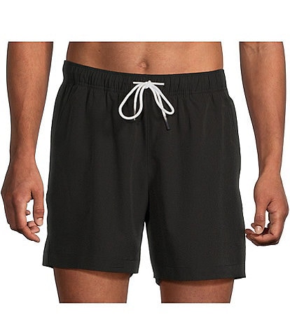 Caribbean Big & Tall Palmsway 6" Solid Swim Trunks