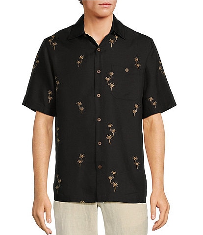 Caribbean Big & Tall Relaxed Fit Palm Valley Short Sleeve Woven Shirt
