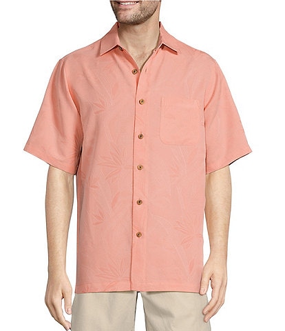 Caribbean Bird of Paradise Textured Short Sleeve Woven Shirt