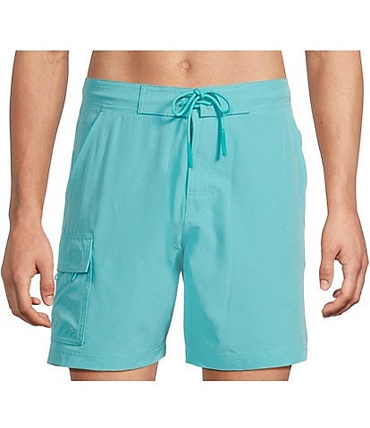 Caribbean Coastal Cargo 8" Inseam Solid Swim Trunks