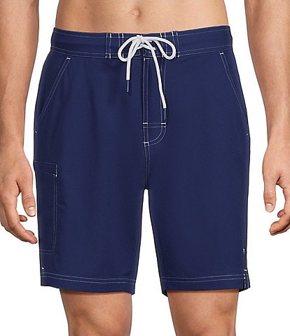 Caribbean Coastal Cargo 8#double; Solid Swim Trunks