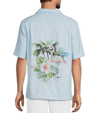 Caribbean Dobby Print Short Sleeve Woven Camp Shirt