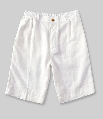Caribbean Flat Front Linen 10#double; Inseam Shorts