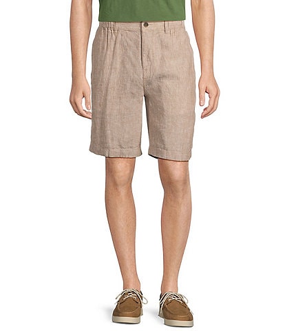 Caribbean Flat Front Linen 9" Inseam Shorts