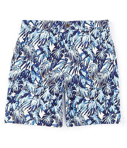 Caribbean Flat Front Printed 8#double; Inseam Shorts