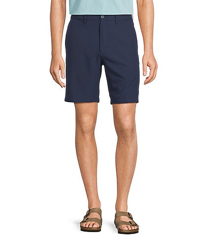 Caribbean Isle Breeze Flat Front Performance Stretch 8" Inseam Shorts