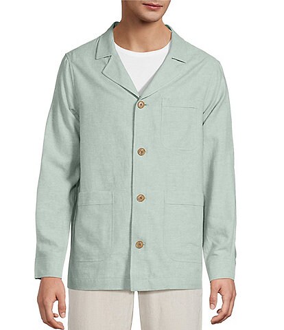 Caribbean Linen Blend Shirt Jacket