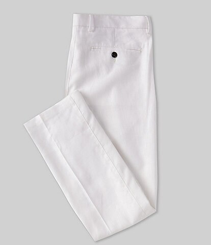 Caribbean Flat-Front Linen Pants