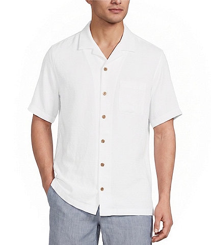Caribbean Micro Print Short Sleeve Woven Camp Shirt