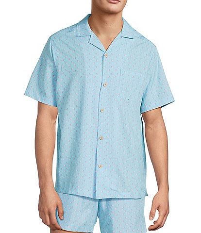 Caribbean Mini Flamingo Teal Cabana Woven Top