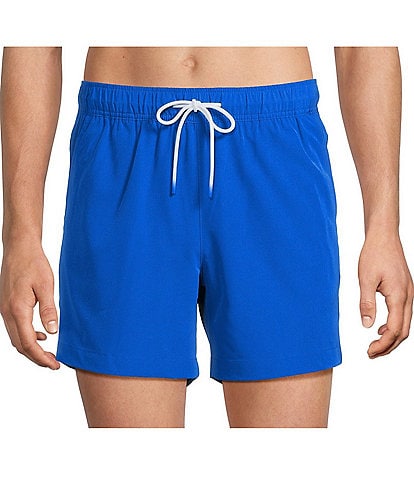 Caribbean Palmsway 6#double; Solid Swim Trunks