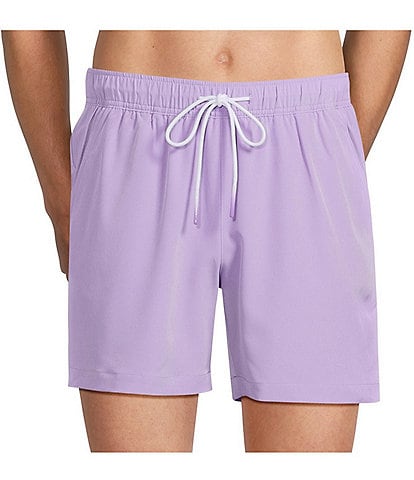 Caribbean Palmsway 6" Solid Swim Trunks