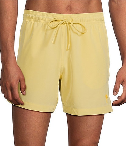 Caribbean Palmsway 6#double; Solid Swim Trunks