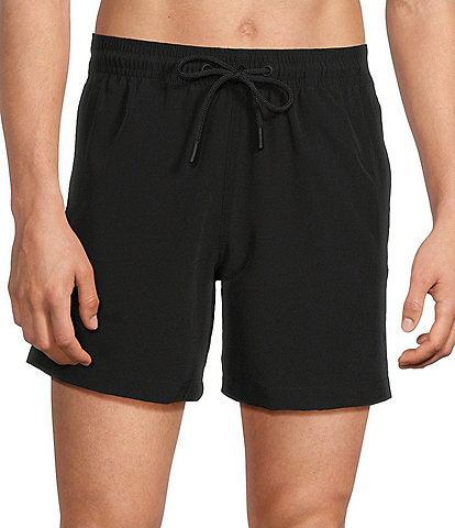 Caribbean Palmsway 6#double; Solid Swim Trunks