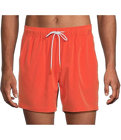 Caribbean Palmsway 6" Solid Swim Trunks