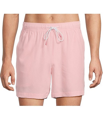 Caribbean Palmsway 6#double; Solid Swim Trunks