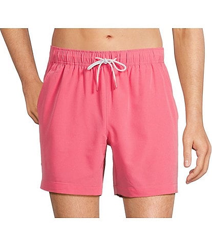 Caribbean Palmsway 6" Solid Swim Trunks
