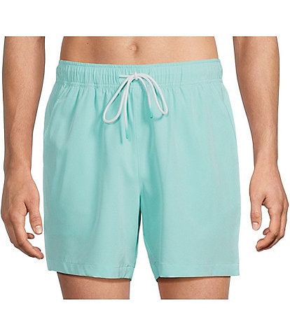 Caribbean Palmsway 6" Solid Swim Trunks