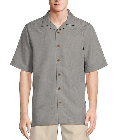Caribbean Paradise Palm Short Sleeve Woven Shirt