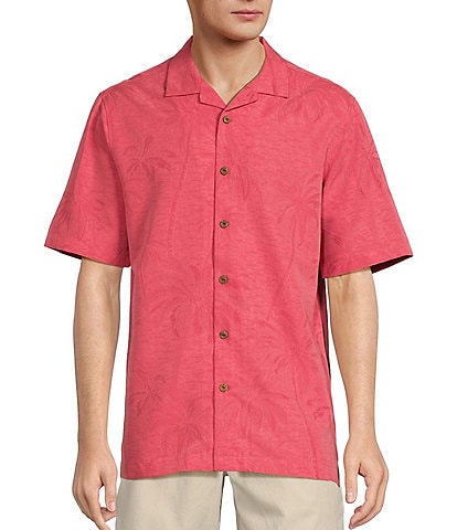 Caribbean Paradise Palm Short Sleeve Woven Shirt