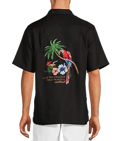 Caribbean Polly Wants Cocktail Short-Sleeve Woven Shirt