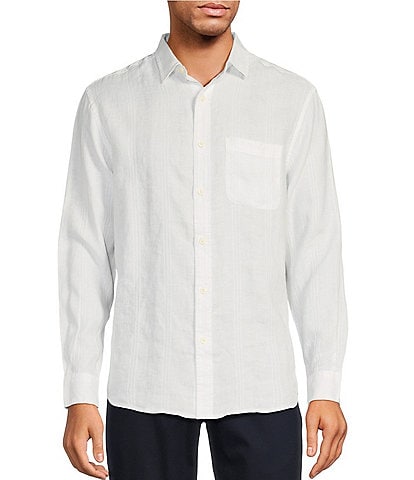 Caribbean Solid Linen Long Sleeve Woven Shirt