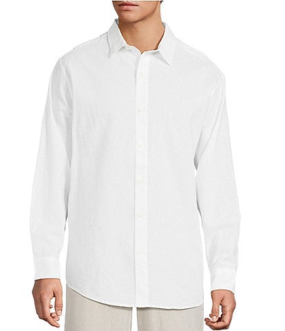 Caribbean Solid Long Sleeve Woven Shirt