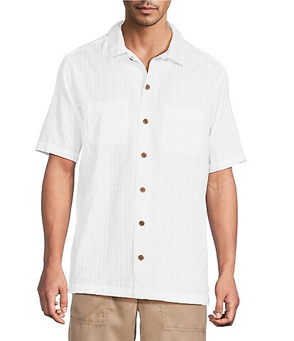 Caribbean Solid Short Sleeve Woven Shirt