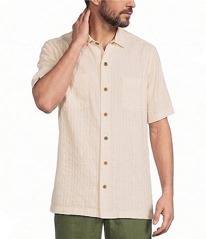 Caribbean Solid Short Sleeve Woven Shirt