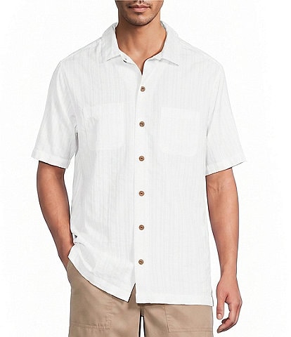 Caribbean Solid Short Sleeve Woven Shirt