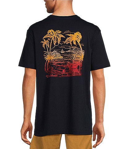 Caribbean Sunset Palms Short Sleeve Graphic T-Shirt