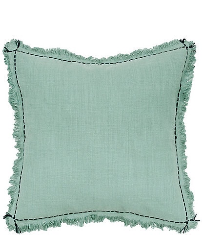 carol & frank Cheryl Dobby Weave Pick Stitch Border Decorative Pillow