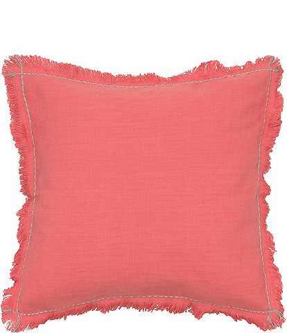 carol & frank Cheryl Dobby Weave Pick Stitch Border Decorative Pillow