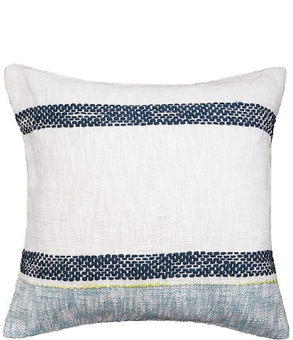 carol & frank Luna Melange Mixed Weave Space-Dye Accent Stripe Decorative Pillow