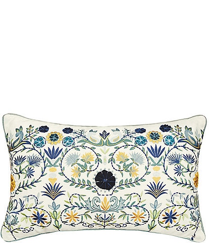 carol & frank Pippa Decorative Boho Floral Embroidered Pillow