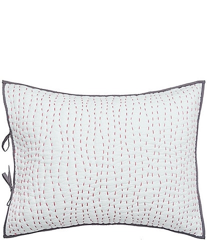 carol & frank Polly Reversible Kantha Stitch Standard Pillow Sham