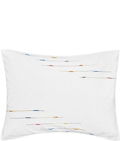 carol & frank Raina Ombre-Dyed Rainbow Slub Yarn Embroidered Throw Pillow